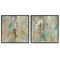 Stupell Industries Blue & Rustic Gold Composition 2pc Framed Giclee Wall Art Set Design by Justin Turner